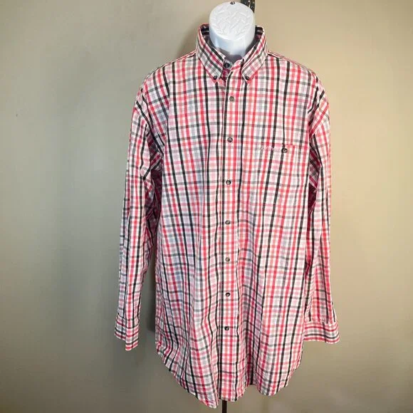 Wrangler Breast Cancer Awareness Men's white, black & pink l/s shirt XLT EUC - Picture 2 of 5